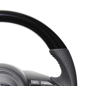 REAL ORIGINAL SERIES D SHAPE PIANO BLACK BLACK STITCH STEERING WHEEL FOR TOYOTA AQUA GR SPORT MXPK11  TYJ-PBW