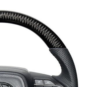 REAL ORIGINAL SERIES D SHAPE BLACK CARBON BLACK STITCH STEERING WHEEL FOR SUZUKI RANDY 90  TYK-BKC