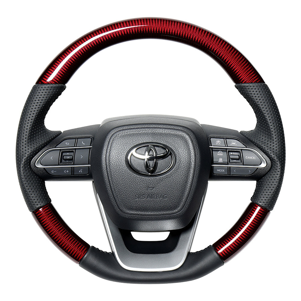 REAL ORIGINAL SERIES D SHAPE RED CARBON BLACK STITCH STEERING WHEEL FOR SUZUKI RANDY 90  TYK-RDC
