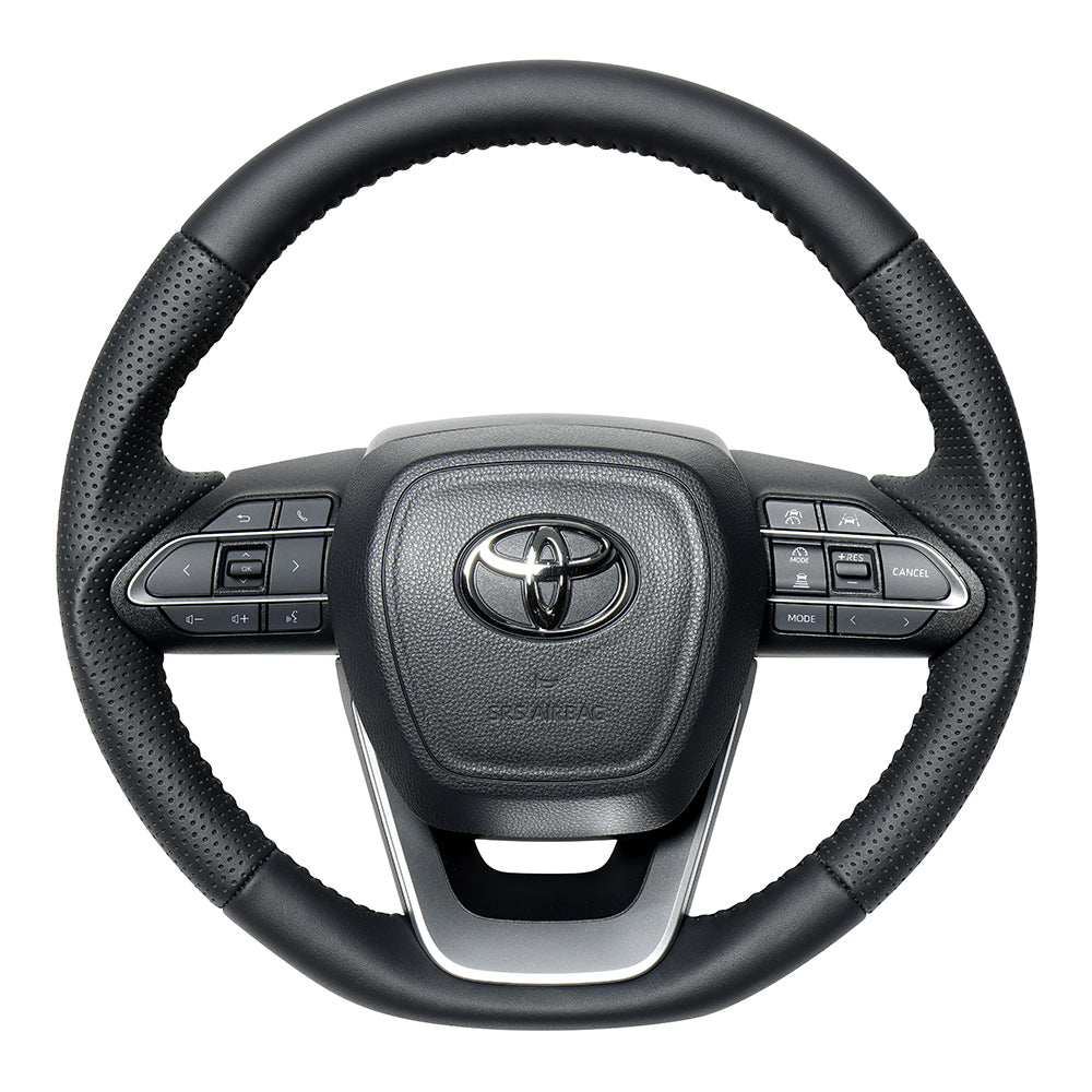 REAL ORIGINAL SERIES D SHAPE ALL LEATHER BLACK STITCH STEERING WHEEL FOR SUZUKI RANDY 90  TYK-LPB