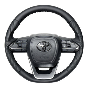 REAL ORIGINAL SERIES D SHAPE ALL LEATHER BLACK STITCH STEERING WHEEL FOR SUZUKI RANDY 90  TYK-LPB