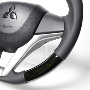 REAL ORIGINAL SERIES SOFT D SHAPE BLACK WOOD BLACK STITCH STEERING WHEEL FOR MAZDA FLARE MJ55S  SZC-BKW-BK