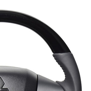REAL ORIGINAL SERIES SOFT D SHAPE PIANO BLACK BLACK STITCH STEERING WHEEL FOR MITSUBISHI DELICA D:2 MB37S  SZC-PBW-BK
