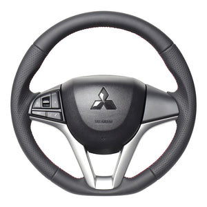 REAL ORIGINAL SERIES SOFT D SHAPE ALL LEATHER RED X BLACK EURO STITCH STEERING WHEEL FOR MAZDA FLARE WAGON MM53S  SZC-LPB-RD