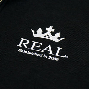 REAL HALF ZIP SWEATSHIRT BLACK XL SIZE REAL-HZP-BK-XL