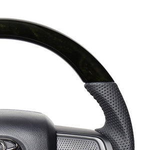 REAL ORIGINAL SERIES SOFT D SHAPE BLACK WOOD BLACK STITCH STEERING WHEEL FOR DAIHATSU ATRAI S700V S710V  DIB-BKW-BK