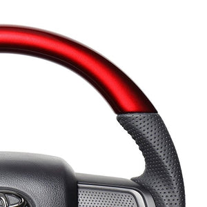 REAL ORIGINAL SERIES SOFT D SHAPE PEARL RED BLACK STITCH STEERING WHEEL FOR DAIHATSU ATRAI S700V S710V  DIB-RDW-BK