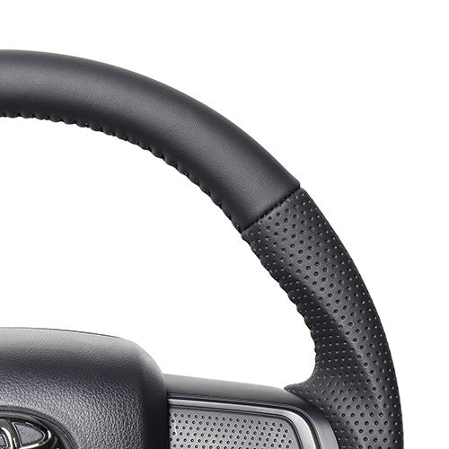 REAL ORIGINAL SERIES SOFT D SHAPE ALL LEATHER BLACK STITCH STEERING WHEEL FOR DAIHATSU ATRAI DECK VAN S700W S710W  DIB-LPB-BK