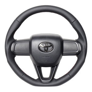 REAL ORIGINAL SERIES SOFT D SHAPE ALL LEATHER RED STITCH STEERING WHEEL FOR DAIHATSU ATRAI DECK VAN S700W S710W  DIB-LPB-RD