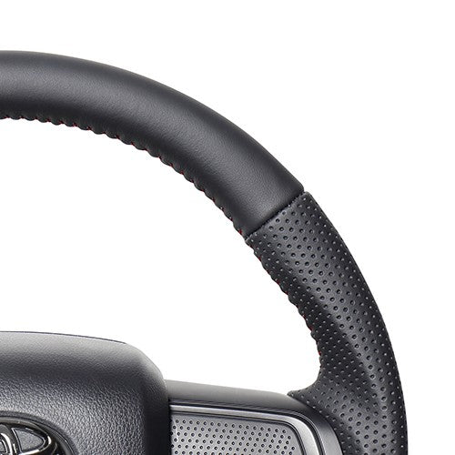 REAL ORIGINAL SERIES SOFT D SHAPE ALL LEATHER RED STITCH STEERING WHEEL FOR DAIHATSU ATRAI DECK VAN S700W S710W  DIB-LPB-RD