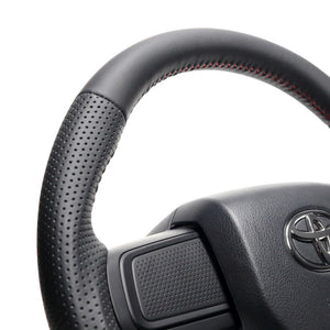 REAL ORIGINAL SERIES SOFT D SHAPE ALL LEATHER RED STITCH STEERING WHEEL FOR DAIHATSU ATRAI DECK VAN S700W S710W  DIB-LPB-RD
