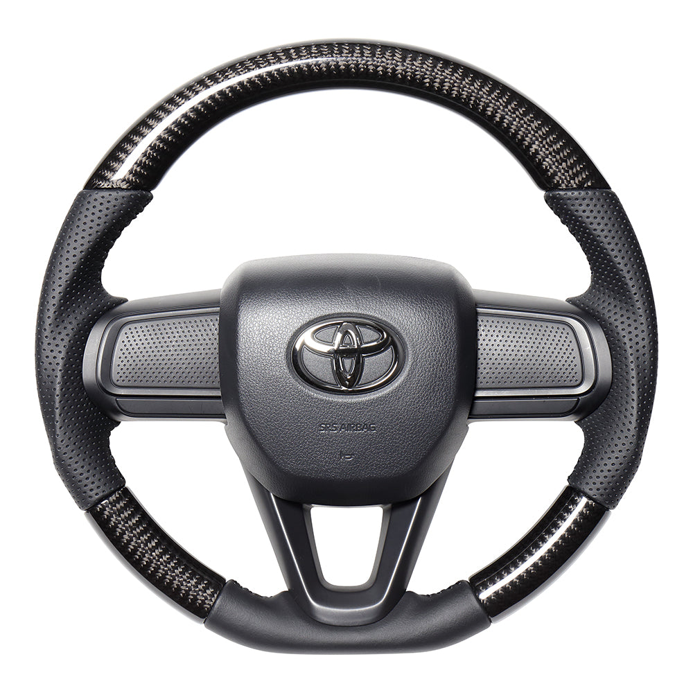 REAL ORIGINAL SERIES SOFT D SHAPE BLACK CARBON BLACK STITCH STEERING WHEEL FOR DAIHATSU ATRAI S700V S710V  DIB-BKC-BK