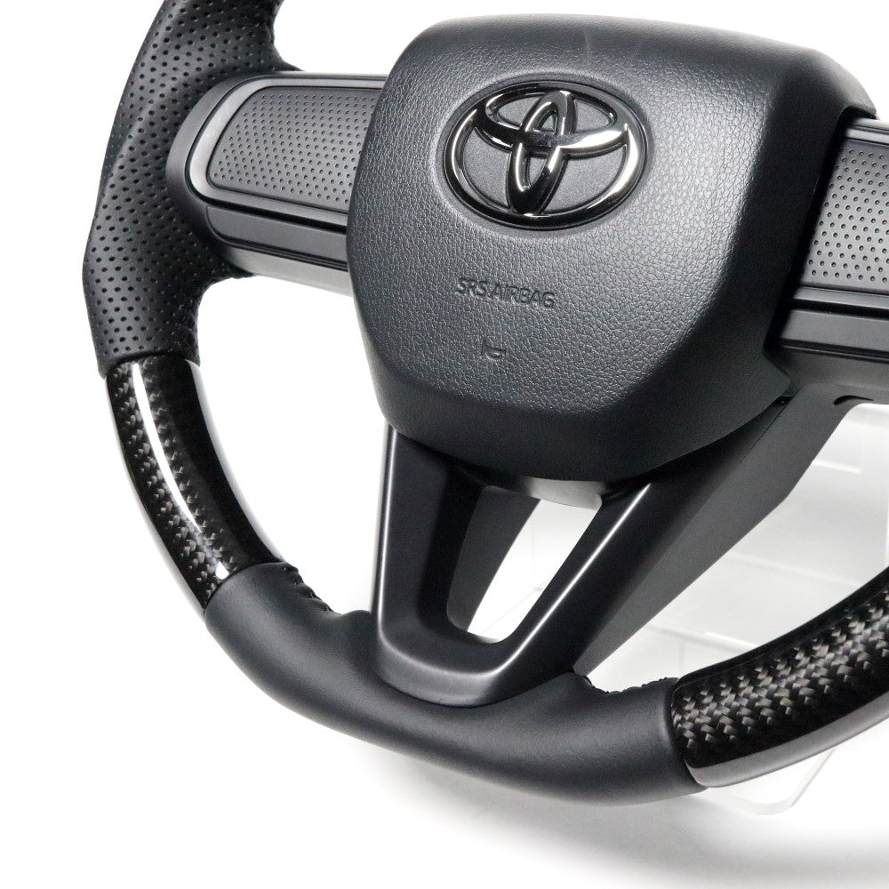 REAL ORIGINAL SERIES SOFT D SHAPE BLACK CARBON BLACK STITCH STEERING WHEEL FOR SUBARU SAMBAR TRUCK S500J:LATE S510J:LATE DIB-BKC-BK