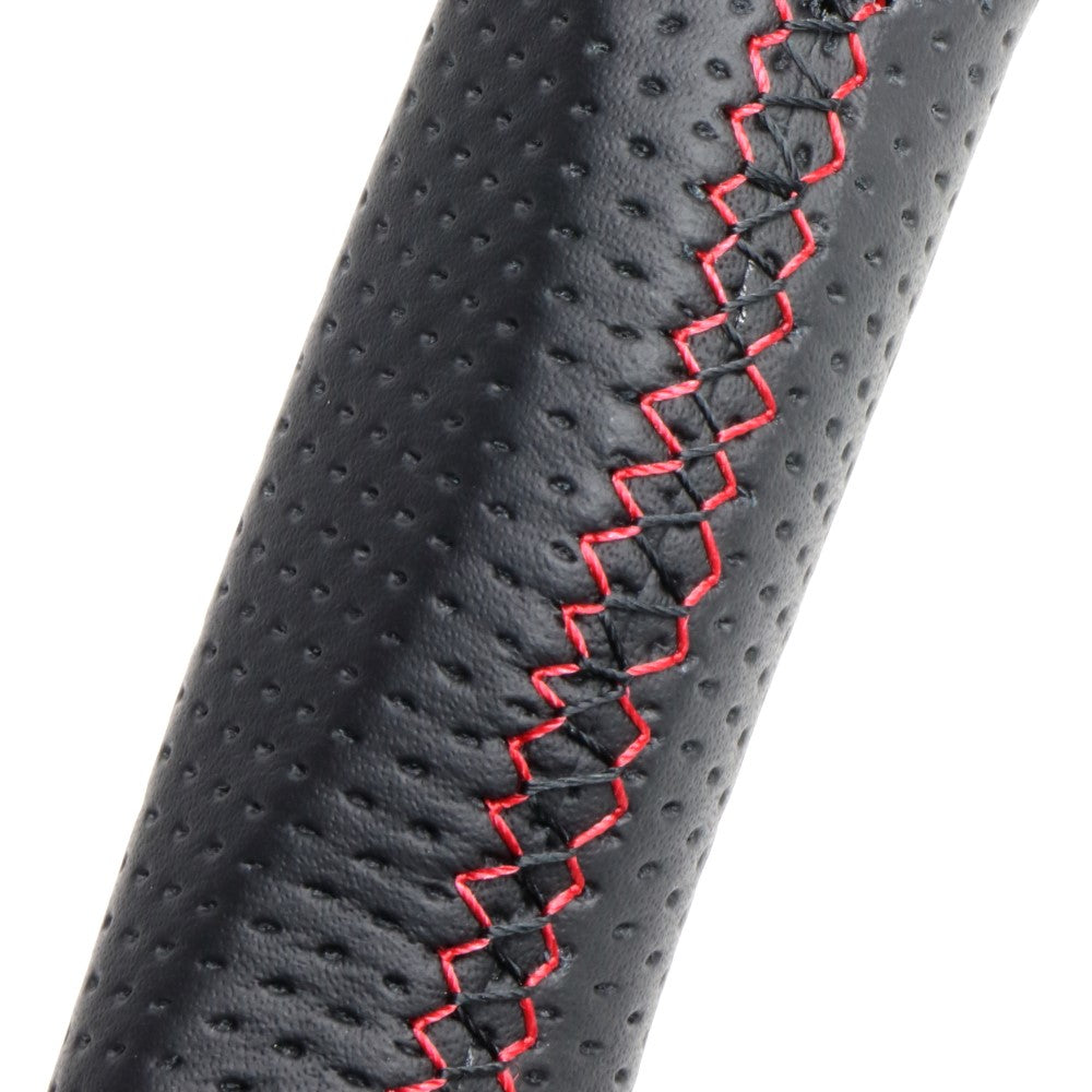 REAL ORIGINAL SERIES EMBLEM TYPE D SHAPE ALL LEATHER RED X BLACK EURO STITCH STEERING WHEEL FOR TOYOTA VOXY GR SPORT 80  GRM-LPB-RD