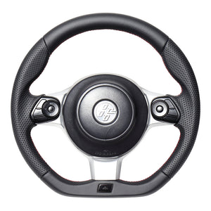 REAL ORIGINAL SERIES EMBLEM TYPE ALL LEATHER RED X BLACK EURO STITCH STEERING WHEEL FOR TOYOTA 86 ZN6 KOUKI GRM-LPB-RD