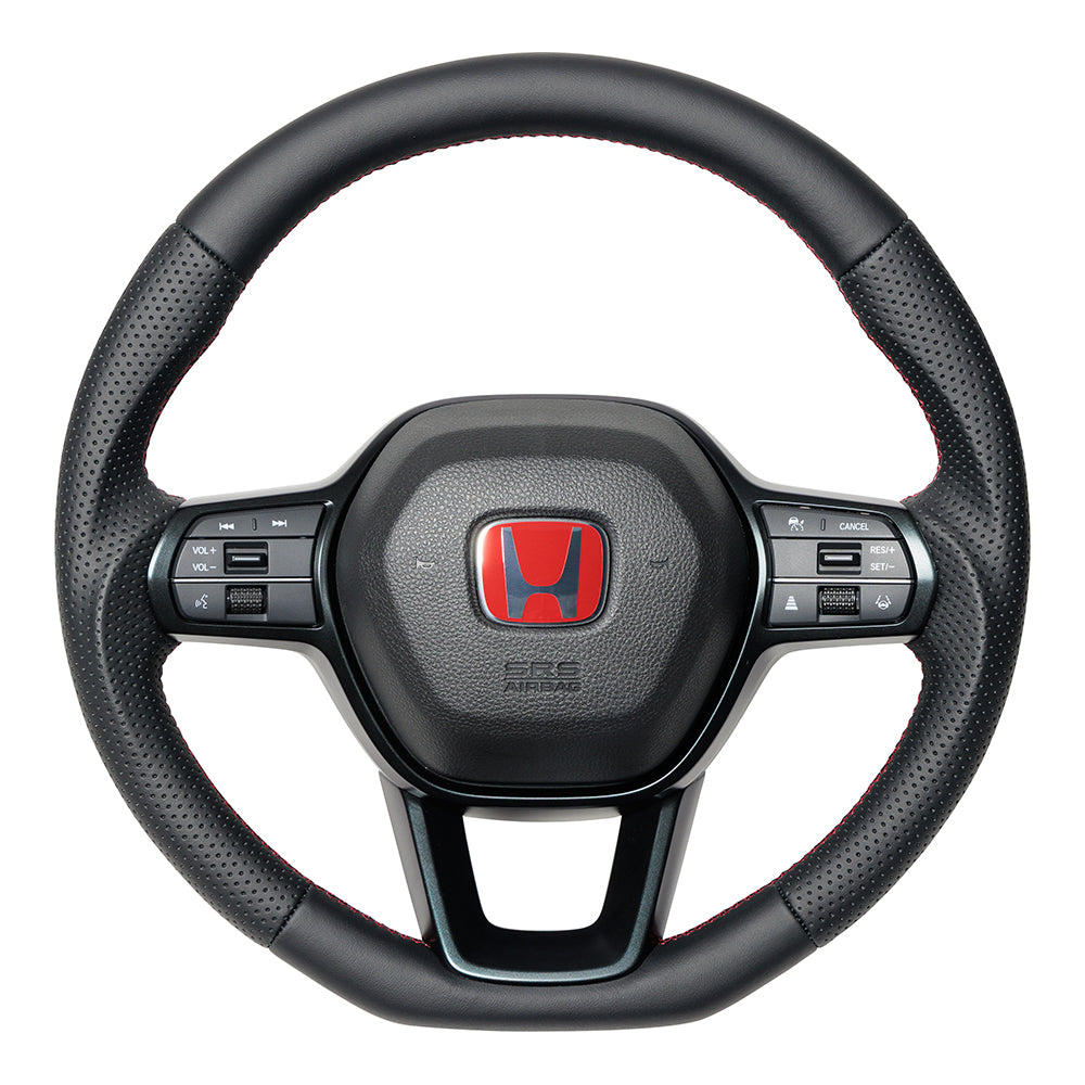 REAL ORIGINAL SERIES SOFT D-SHAPE ALL LEATHER RED WITH BLACK EURO STITCHING FOR HONDA CIVIC TYPE R FL5 HONDA CIVIC FL1 FL4 FL5-LPB-RD