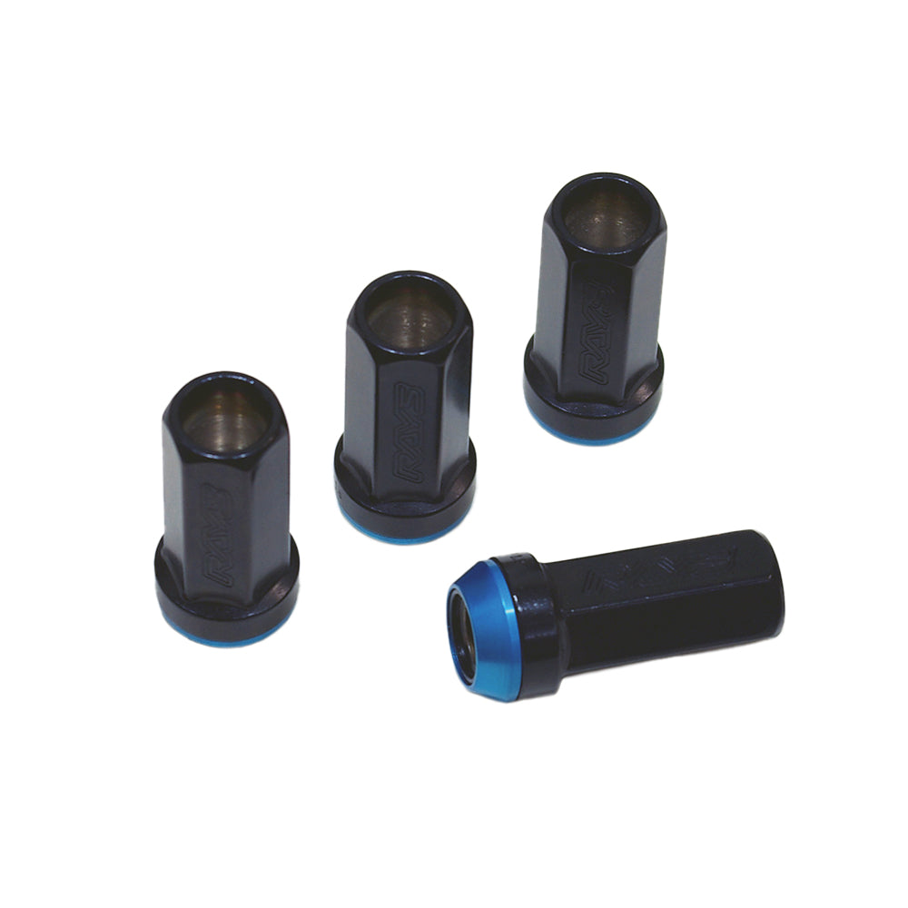 RAYS 17HEX RACING NUT L48 (2PC) 12X1.25 RD/BK (RED/BLACK) 74130000207BK