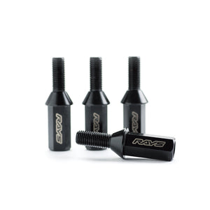 RAYS 17HEX RACING BOLT MED 4PC 14X1.5 BK 28 (BLACK CHROME) 74130000309BK