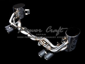 POWER CRAFT HYBRID EXHAUST MUFFLER SYSTEM WITH BLACK TAIL FOR PORSCHE 991.2 CARRERA PORSCHE 991.2 CARRERA S P-PO580102-BKT