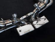 POWER CRAFT HYBRID EXHAUST MUFFLER SYSTEM WITH RACING STRAIGHT CATALYZER INCLUDED WITH BLACK TAIL FOR HONDA NSX  P-HO160101-SE-BKT