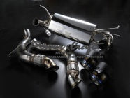 POWER CRAFT HYBRID EXHAUST MUFFLER SYSTEM WITH RACING STRAIGHT CATALYZER AND WITH BLACK TAIL FOR FERRARI 488 PISTA P-FE880103-SE-BKT