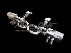 POWER CRAFT HYBRID EXHAUST MUFFLER SYSTEM 4 PIECES OUT BLACK TAIL FOR LAMBORGHINI GALLARDO P-LA320106-BKT