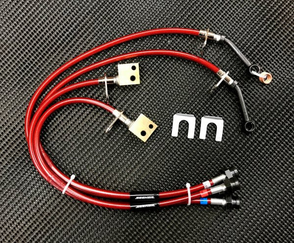 SEEKER RED COAT STAINLESS MESH BRAKE LINE FOR HONDA CIVIC FL5  12200-FL5-000