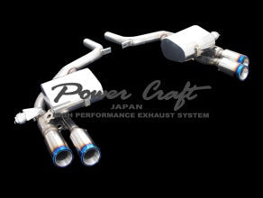 POWER CRAFT LATE MODEL HYBRID EXHAUST MUFFLER SYSTEM WITH BLACK TAIL FOR MASERATI QUATTROPORTE AFTER 4.7L S GTS P-MAS770104-BKT