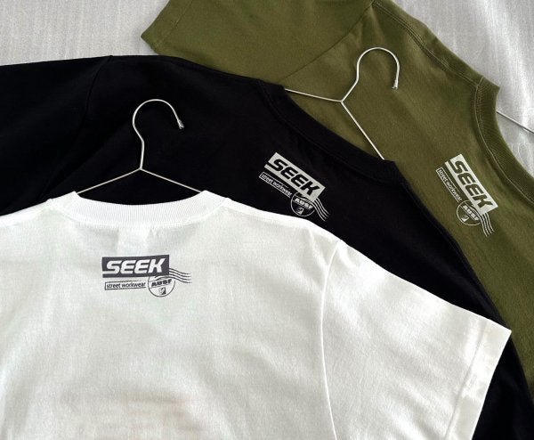 SEEKER SEEK SHORT SLEEVE T-SHIRT BOX LOGO GREEN COLOR L SIZE FOR  SEEK-SHIRT-GL