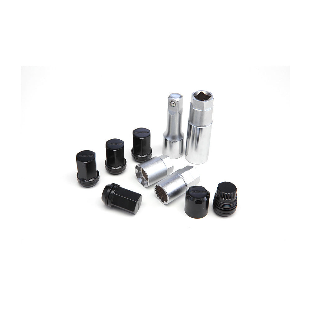 RAYS 19HEX DOUBLE LOCK&NUT 12X1.25 5H 20PC BK (BLACK) 74180000004BK