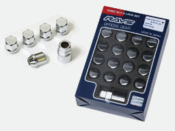 RAYS LOCK & NUT 19HEX NUT & LOCK SET (FOR L31 M12 5H) CHROME PLATED M12X1.25 FOR  7408-CHROME-M12-1-25-1