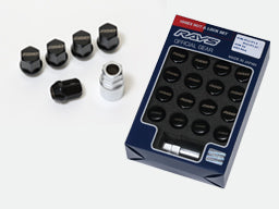 RAYS LOCK & NUT 19HEX NUT & LOCK SET (FOR L31 M12 5H) BLACK M12X1.5 FOR  7408-BLACK-M12-1-5-1