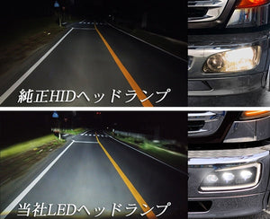 NIGHT STAR PROJECTOR LED HEADLIGHTS WITH FOG LAMP AND DAYTIME RUNNING LIGHT FUNCTIONS [CHROME BLACK] FOR HINO RANGER GRAND PROFIA U033