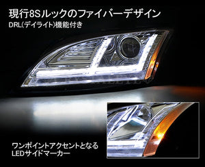 CRYSTAL EYE 8S LOOK HEADLIGHT SEQUENTIAL TURN SIGNAL BLACK FOR AUDI AUDI TT 8J KOUKI S297-BK