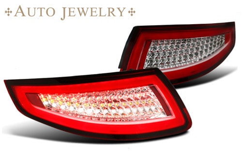 CRYSTAL EYE FIBER FULL LED TAIL LAMP (RED CLEAR) AUTOJEWELRY FOR PORSCHE 997 911 ZENKI J160RC