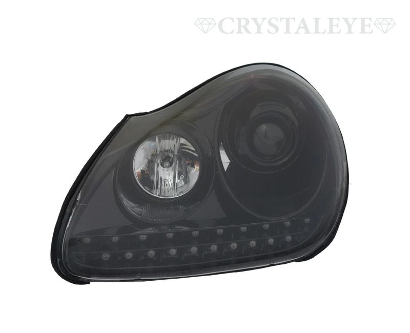 CRYSTAL EYE HIGH BRIGHTNESS LED POSITION + LED TURN SIGNAL BUILT-IN PROJECTOR HEADLIGHT (BLACK CHROME FOR HID VEHICLES) FOR PORSCHE 955 CAYENNE S207BC
