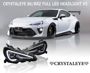 CRYSTAL EYE LED LIGHT BAR FULL LED HEADLIGHT V5 FLOWING TURN SIGNAL CHROME (CR) FOR TOYOTA 86 SUBARU BRZ J310-CR