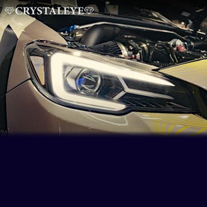 CRYSTAL EYE LAMBO STYLE LED HEADLIGHTS VAB VAG VM4 VMG FOR SUBARU WRX STI S4 LEVORG J318BK