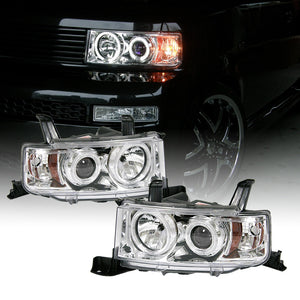 CRYSTAL EYE CCFL SQUID RING PROJECTOR HEADLIGHTS, AMBER REFLECTOR, CHROME TYPE FOR TOYOTA BB NCP30  S359CR