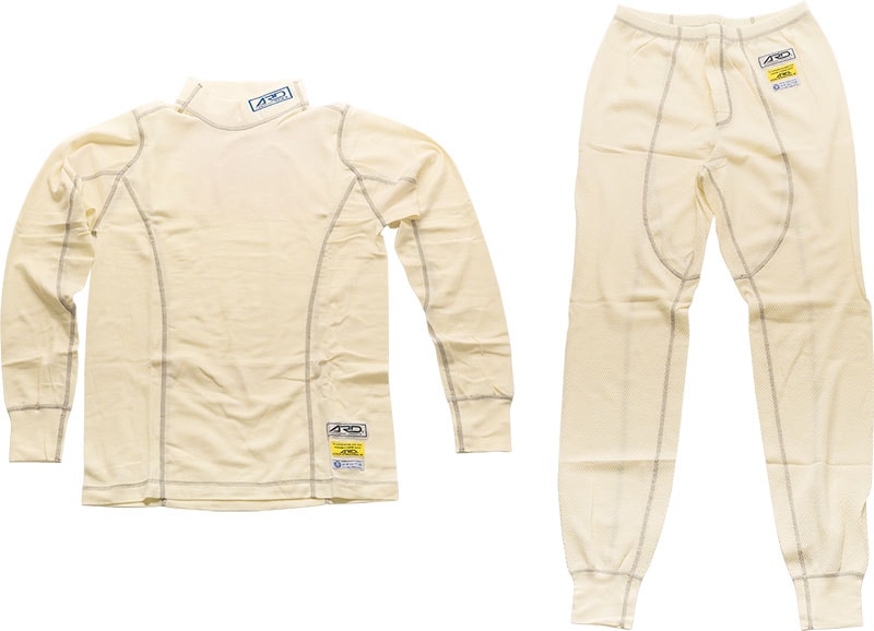 5ZIGEN ARD UNDERWEAR MESH TYPE FIA8856-2000 WHITE COLOR SHIRT AND PANTS SET M SIZE FOR  ARD-550D-SET-M