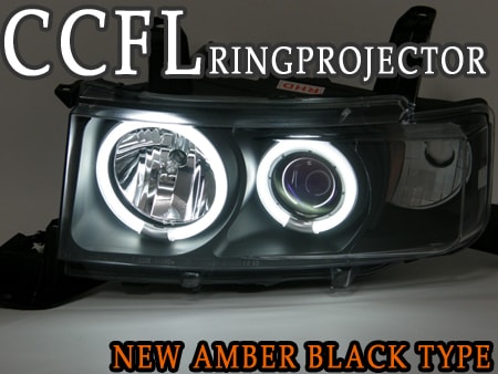 CRYSTAL EYE CCFL SQUID RING BLUE PROJECTOR HEADLIGHTS AMBER REFLECTOR BLACK TYPE FOR TOYOTA BB NCP30  S014BK