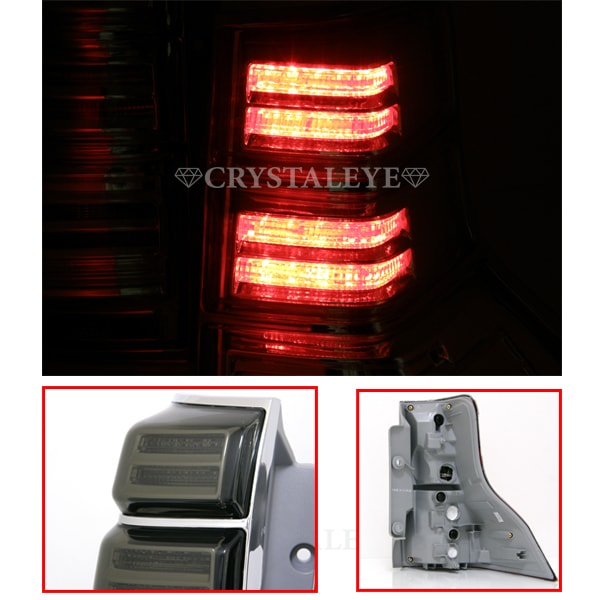 CRYSTAL EYE LEXUS TYPE LED TAIL LAMP, SMOKED FOR TOYOTA LAND CRUISER PRADO 150 ZENKI L108SM