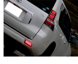 CRYSTAL EYE LED REAR BUMPER FOG REFLECTOR, RED TYPE FOR TOYOTA LAND CRUISER PRADO 150  L104RR