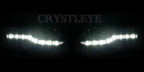 CRYSTAL EYE AUDI R8 LOOK LED PROJECTOR HEADLIGHTS (BLACK) FOR VOLKSWAGEN GOLF4 S064BK