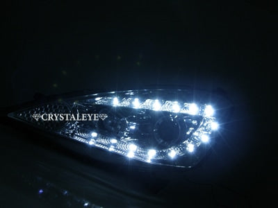 CRYSTAL EYE LED PROJECTOR HEADLIGHT V3 (CHROME) FOR HONDA FIT GE6-9 HALOGEN VEHICLES J083CR