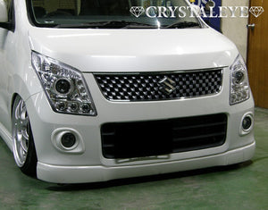 CRYSTAL EYE DIAMOND LED SQUID RING PROJECTOR HEADLIGHTS (CHROME) FOR SUZUKI WAGON R MH23S MAZDA AZ WAGON MJ23S J117CR