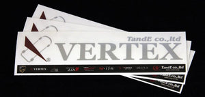 CAR MAKE T&E VERTEX STICKER VER3 W236×50MM (VERTEX LOGO CUT SIZE) WHITE FOR  CARMAKETE-02846