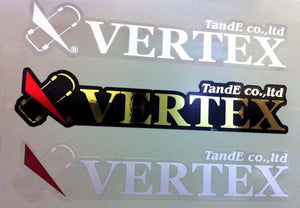 CAR MAKE T&E VERTEX STICKER VER3 W165×35MM (VERTEX LOGO CUT SIZE) WHITE FOR  CARMAKETE-02850
