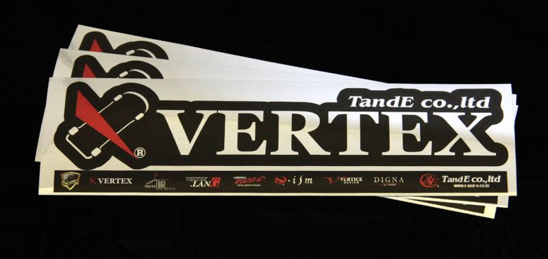 CAR MAKE T&E VERTEX STICKER VER3 W165×35MM (VERTEX LOGO CUT SIZE) CHROME PLATING FOR  CARMAKETE-02852