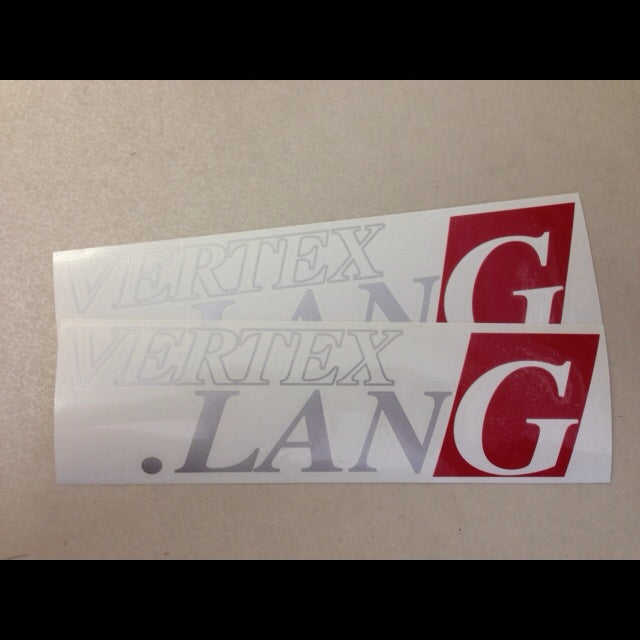 CAR MAKE T&E VERTEX LANG CUTOUT STICKER (W240MM H65MM) WHITE FOR  CARMAKETE-02844